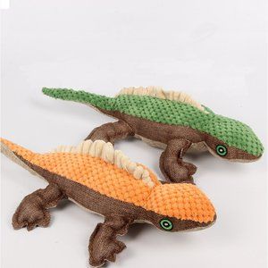 Lizard-Shaped Soft Stuffed Plush Dog Chew Toy for Fun and Play